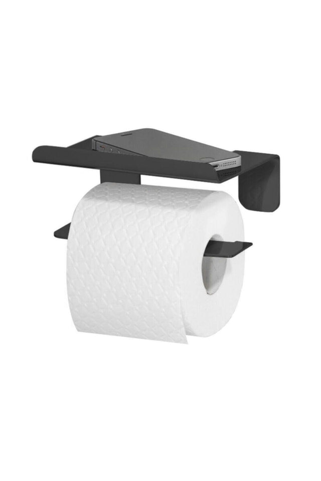 Schwarzes Telefon Regal Toilettenpapier Handy Retention Racked Wc Papier - Swordslife