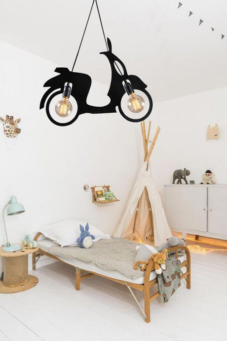 Scooter Motor Bike Chandelier Pendant Lamp Modern Rustic Decorative Lamp Teenager-kids Room - Swordslife