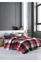 Scotch Red-black Double Pique 200 x 220 cm Sofa Bed Sofa Cover Cotton Woven - Swordslife