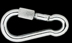 Galvanized carabiner hook with screw cap for secure hanging attachments