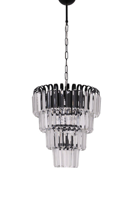 Waterfall 35 Lux 4 Tier Black Suspended Chandelier - Çakır Chandelier - Swordslife