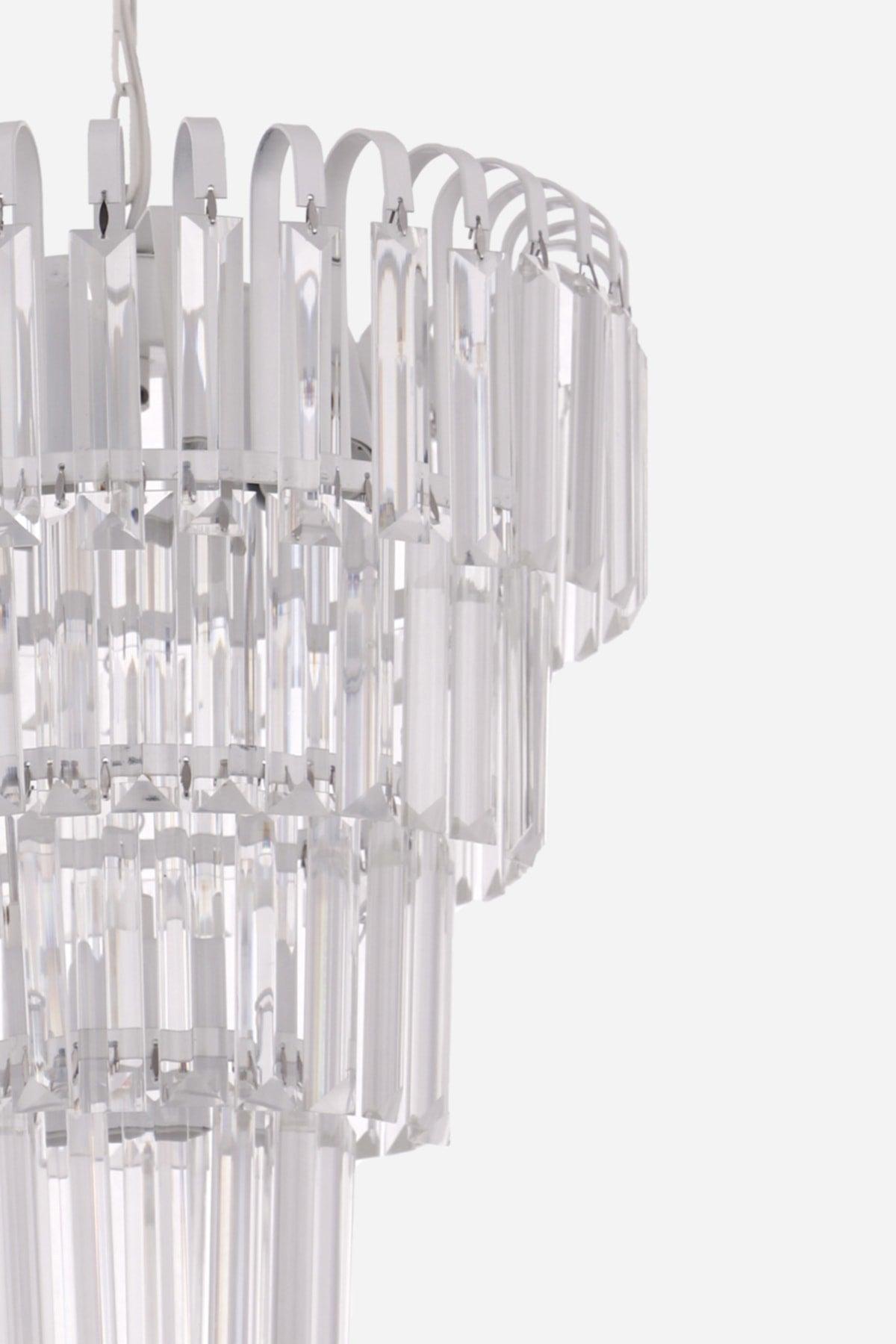 Waterfall 35 Lux 4 Tier White Suspended Chandelier - Çakır Chandelier - Swordslife