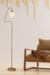 Seoul White Glass Tumbled Modern Design Metal Floor Lamp - Swordslife