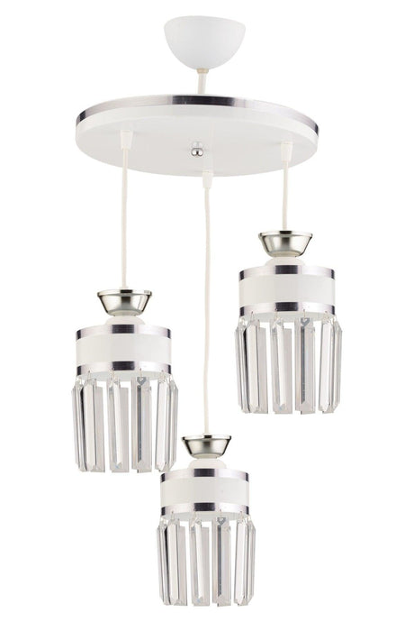 September 3 Suspension Tray White Chrome Crystal Stone Gilded Modern Luxury Chandelier - Swordslife