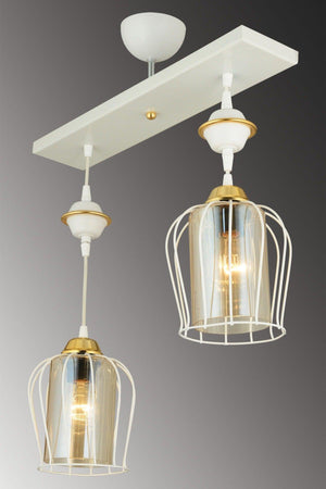 Sequential White 2 Pair Parachute Downward Facing Luxury Chandelier - Swordslife