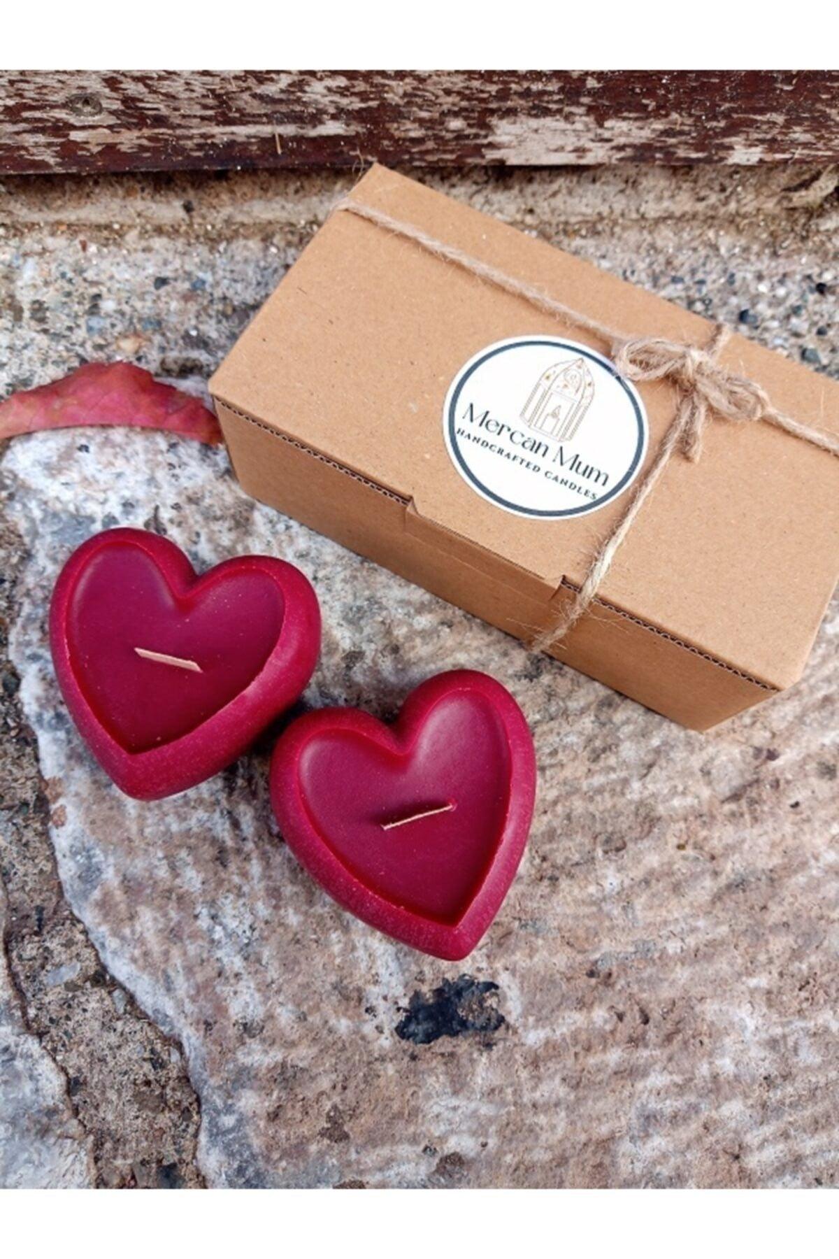 Valentine's Day Candle Heart Red Candle Set of 2 - Swordslife