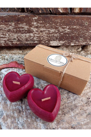 Valentine's Day Candle Heart Red Candle Set of 2 - Swordslife