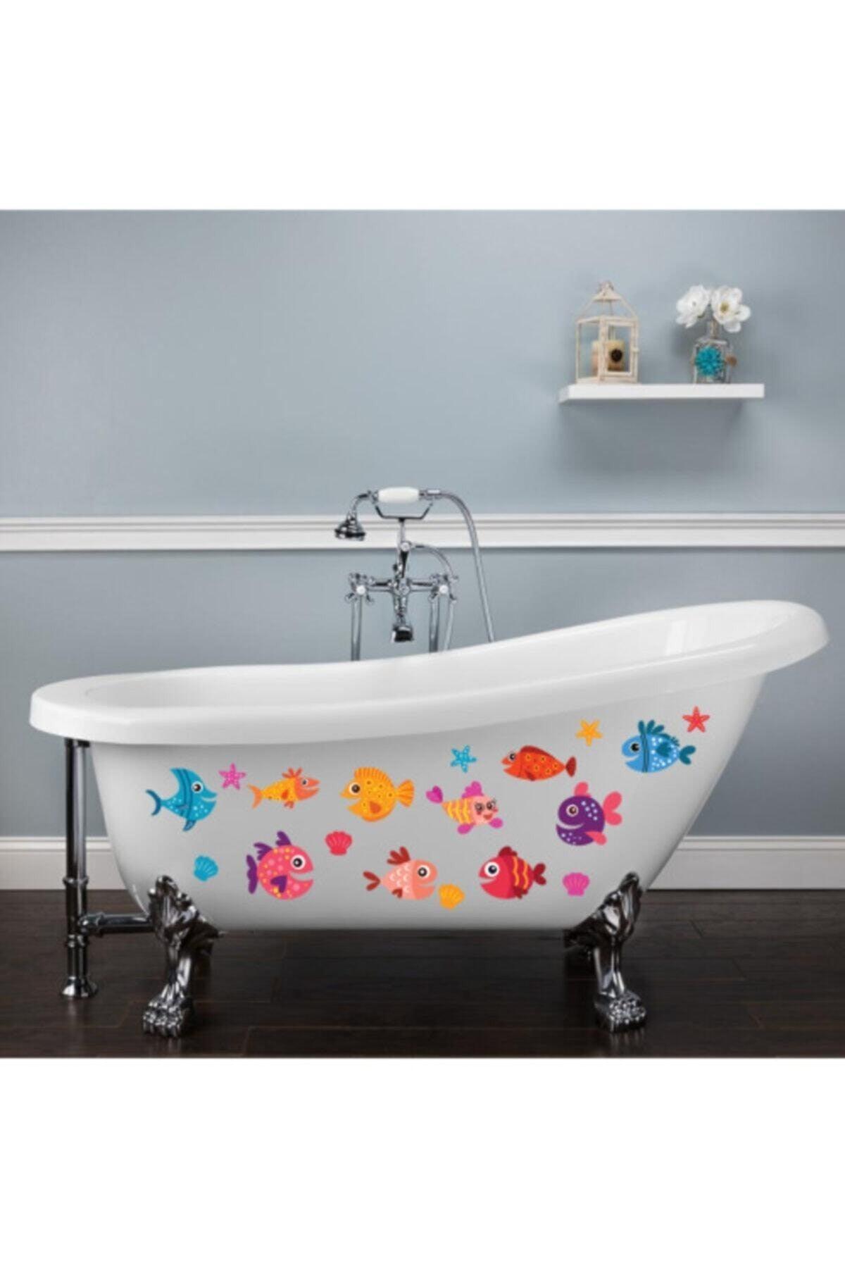 Cute Fishes 18 Pieces Shower Cabin Bathtub Bathroom Sticker - Swordslife