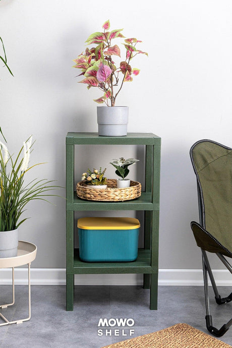 Shelf 3-Tier Organizer Plastic Shelf Unit Green, Bookshelf, Bathroom, Kitchen Shelf. Shoe cabinet - Swordslife