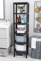 Shelf 6 Tiers Organizer Shelving Unit Black, Bookshelf, Bathroom, Kitchen Shelf. Shoe Rack, Organizer - Swordslife