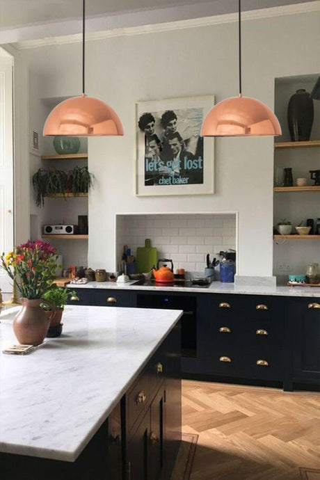 Shiny Copper Color Single Chandelier Pendant Lamp Vintage Cafe Restaurant Dining Room Desktop Bakery - Swordslife