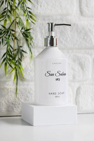 Silber verchromt Lid flüssige Seifenlabel White Bottle 500 Ml - Swordslife