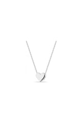 Silver Color Stoneless Heart Necklace