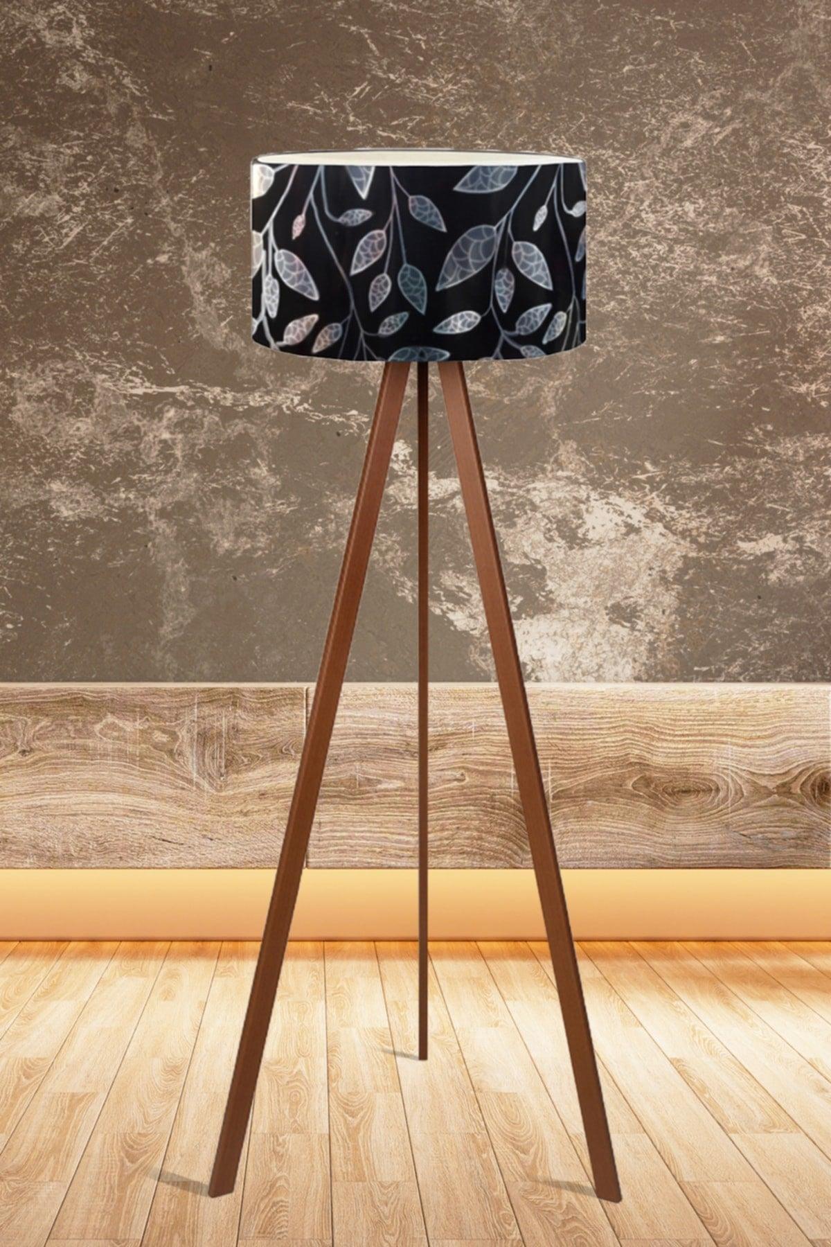 Silver Leaf Black Head Tripod Floor Lamp - Swordslife