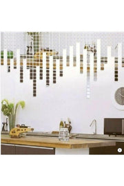 Silver Plexi Decorative Entrance Bathroom Ornamental Mosaic Mirror 200 Pieces 3 cm * 3 cm - Swordslife