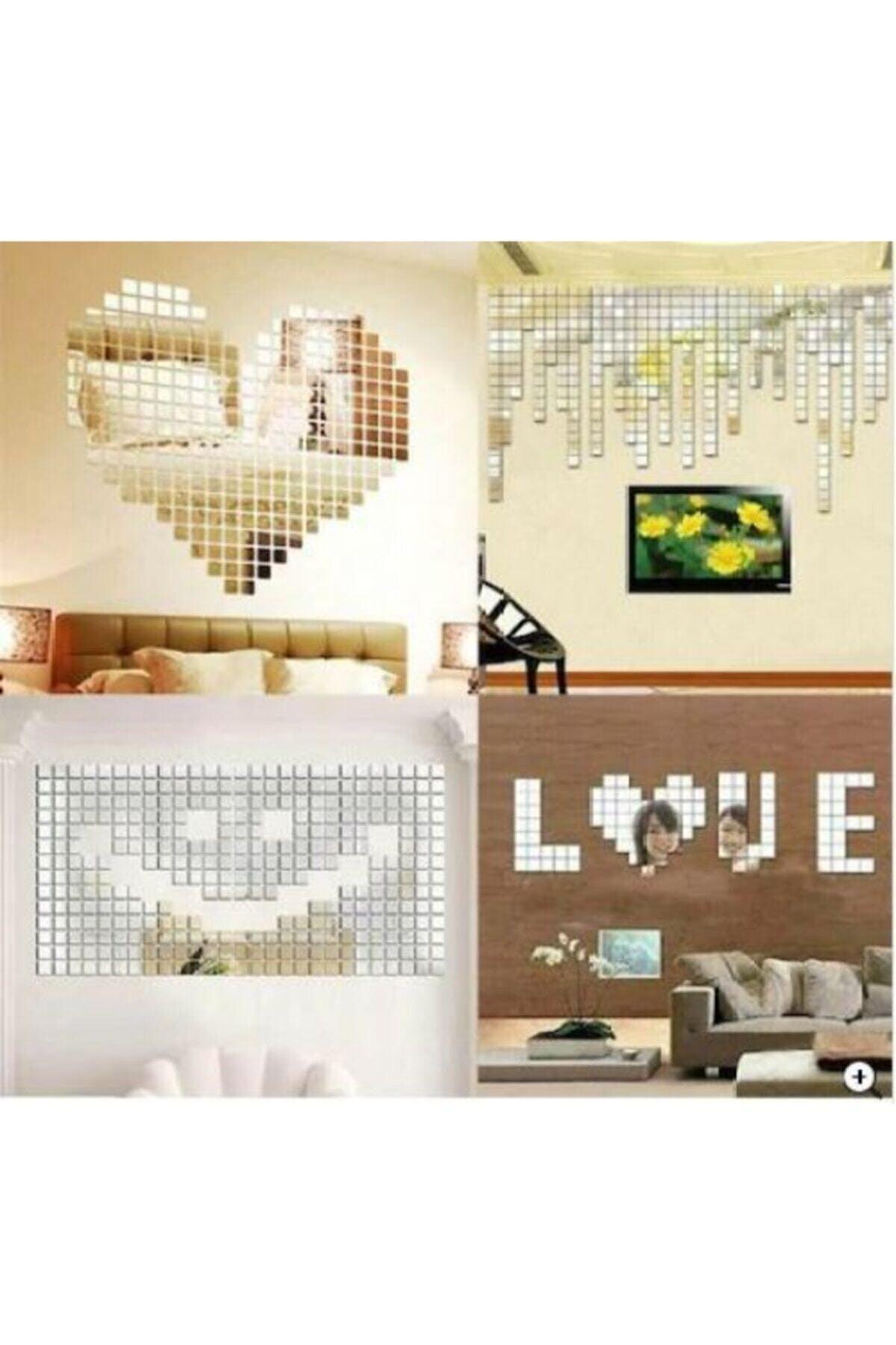 Silver Plexi Decorative Entrance Bathroom Ornamental Mosaic Mirror 200 Pieces 3 cm * 3 cm - Swordslife