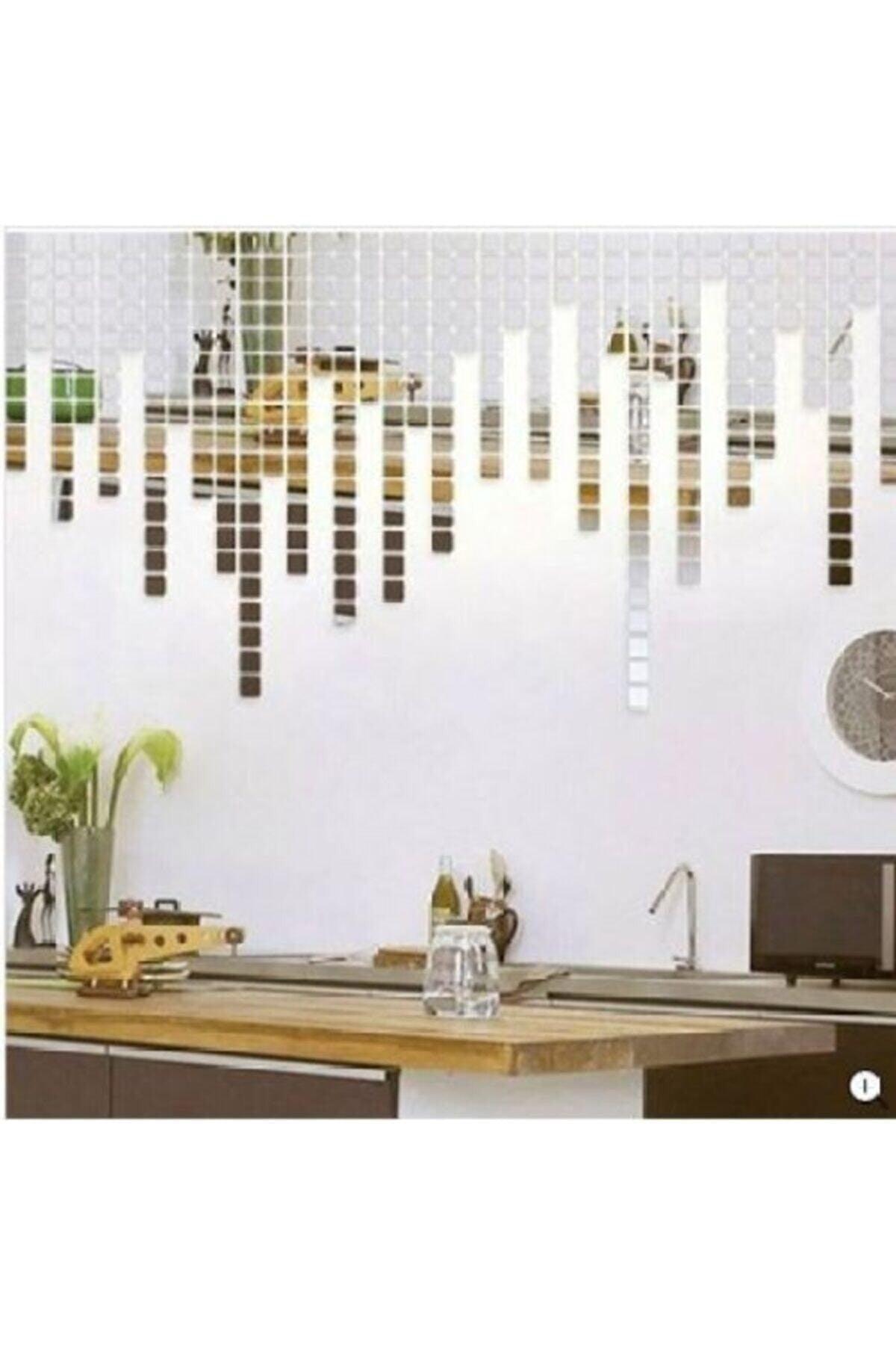 Silver Plexi Decorative Entrance Bathroom Ornamental Mosaic Mirror 200 Pieces 3 cm * 3 cm - Swordslife