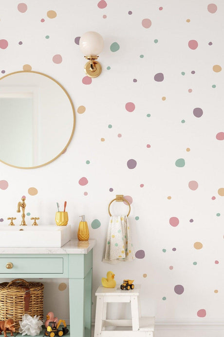 Sım385 Decorative Scattered Mixed Color Polka Dots Wall Sticker Set - Swordslife