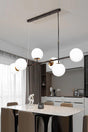 Simao Modern Design Black Color White Glass Living Room - Dining Table Top - Kitchen Sequential 6-Set Chandelier - Swordslife