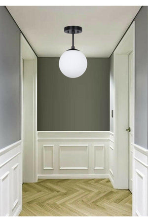 Single Black Modern Design Globe Glass Chandelier