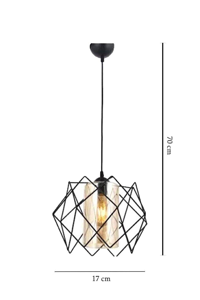 Single Chandelier-mic Glas-Multi-Square-Single Schwarzer Anhänger Chandelier-salon-mutfak-salon-giriş-kind-modern - Swordslife