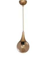 Single Drop Tumbled Round Honey Glass Pendant Lamp Chandelier - Swordslife