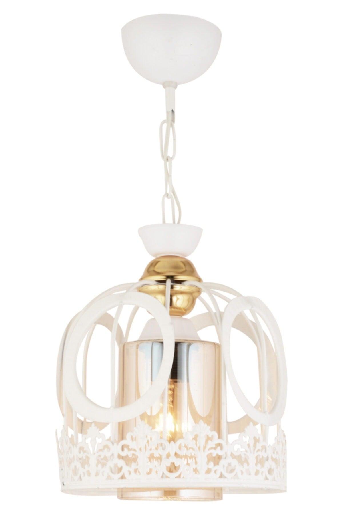 Single Lace White Modern Downward Facing Chandelier - Swordslife