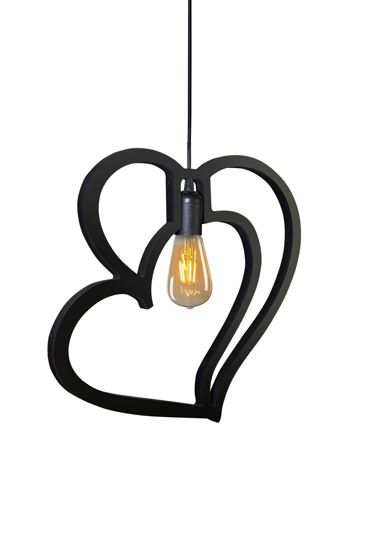 Single Modern Heart Chandelier Pendant Lamp Modern Rustic Decorative Retro Lamp - Swordslife