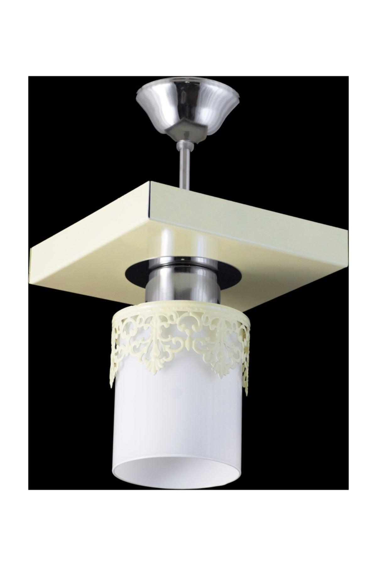 Single Modern Sport Model Square Tray Crowned Cream Chandelier - Swordslife