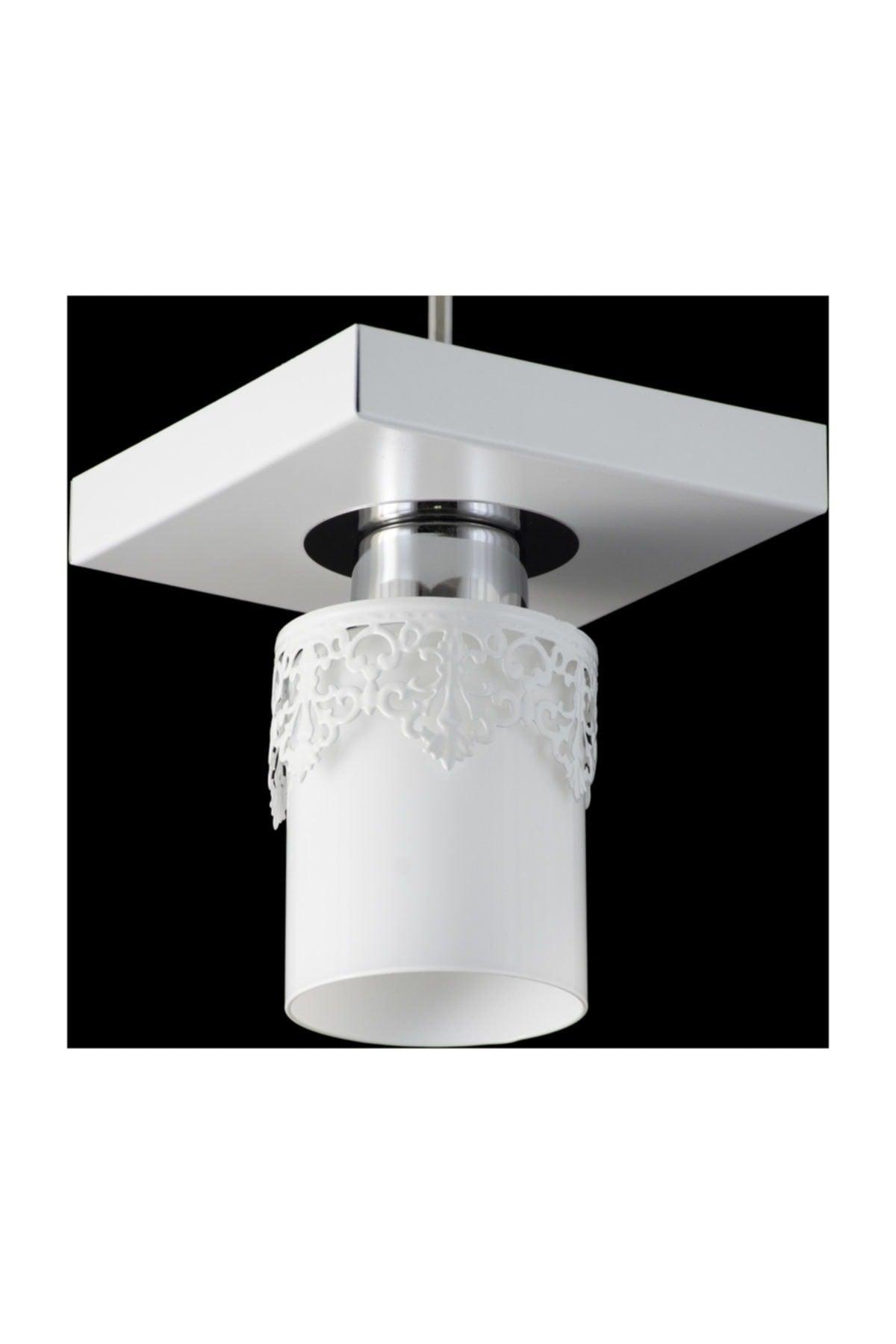 Single Modern Sport Model Square Tray Crowned White Chandelier - Swordslife