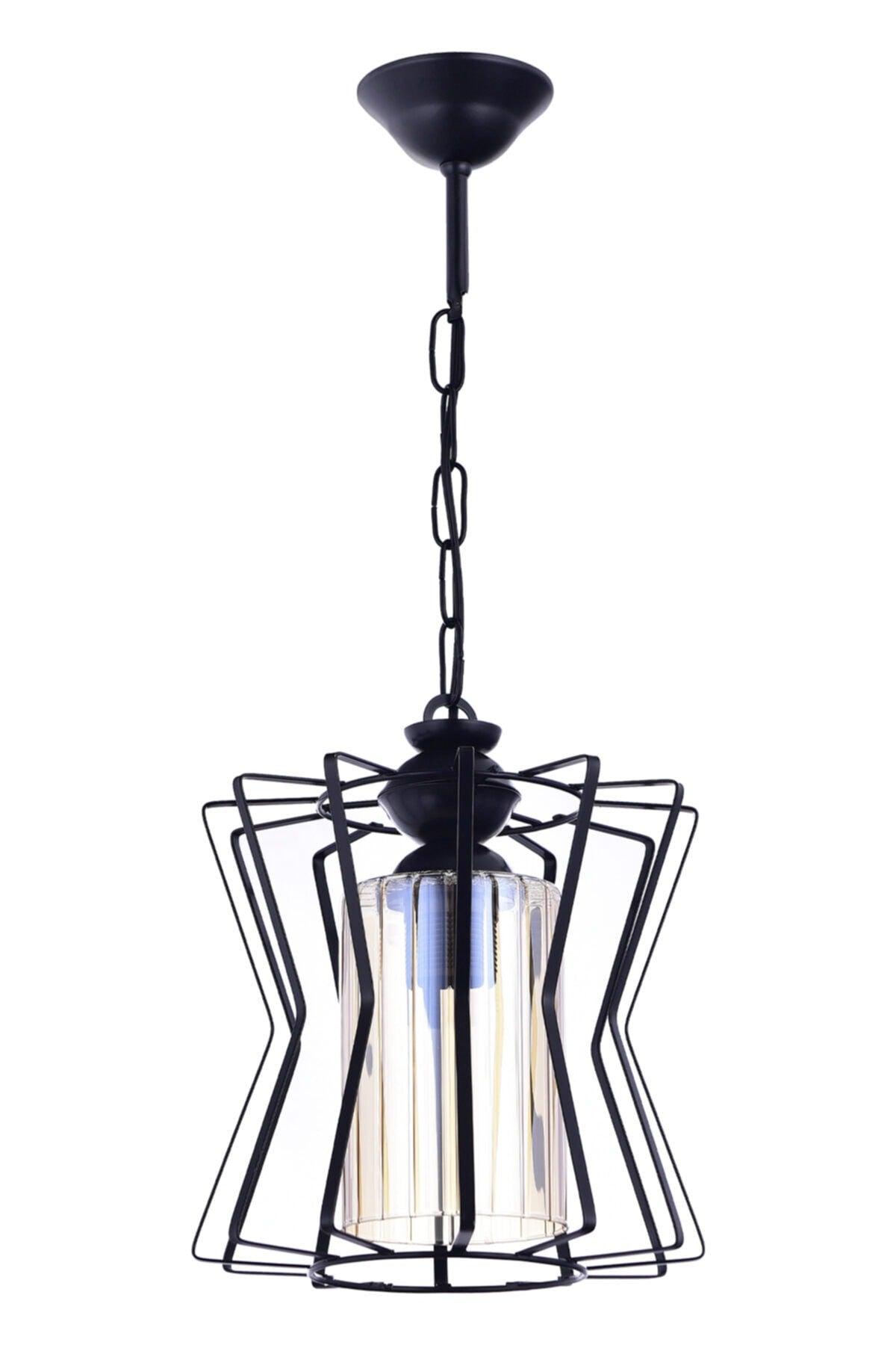 Single Pear Glass Black Chandelier - Swordslife