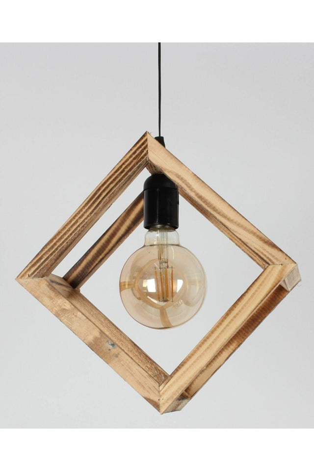 Single Wooden Cube Chandelier - Swordslife