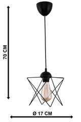 Single Zigzag Schwarz Anhänger Kronleuchter Wohnzimmer, Küche, Antre, Korridor - Swordslife