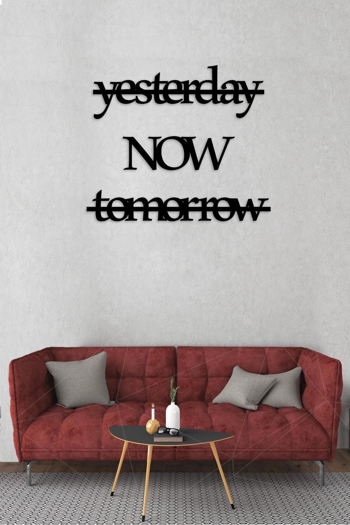 Black Wood Yesterday Tomorrow Now Wall Decor 50x50cm Painting For Living Room Living Room Game Room - Swordslife