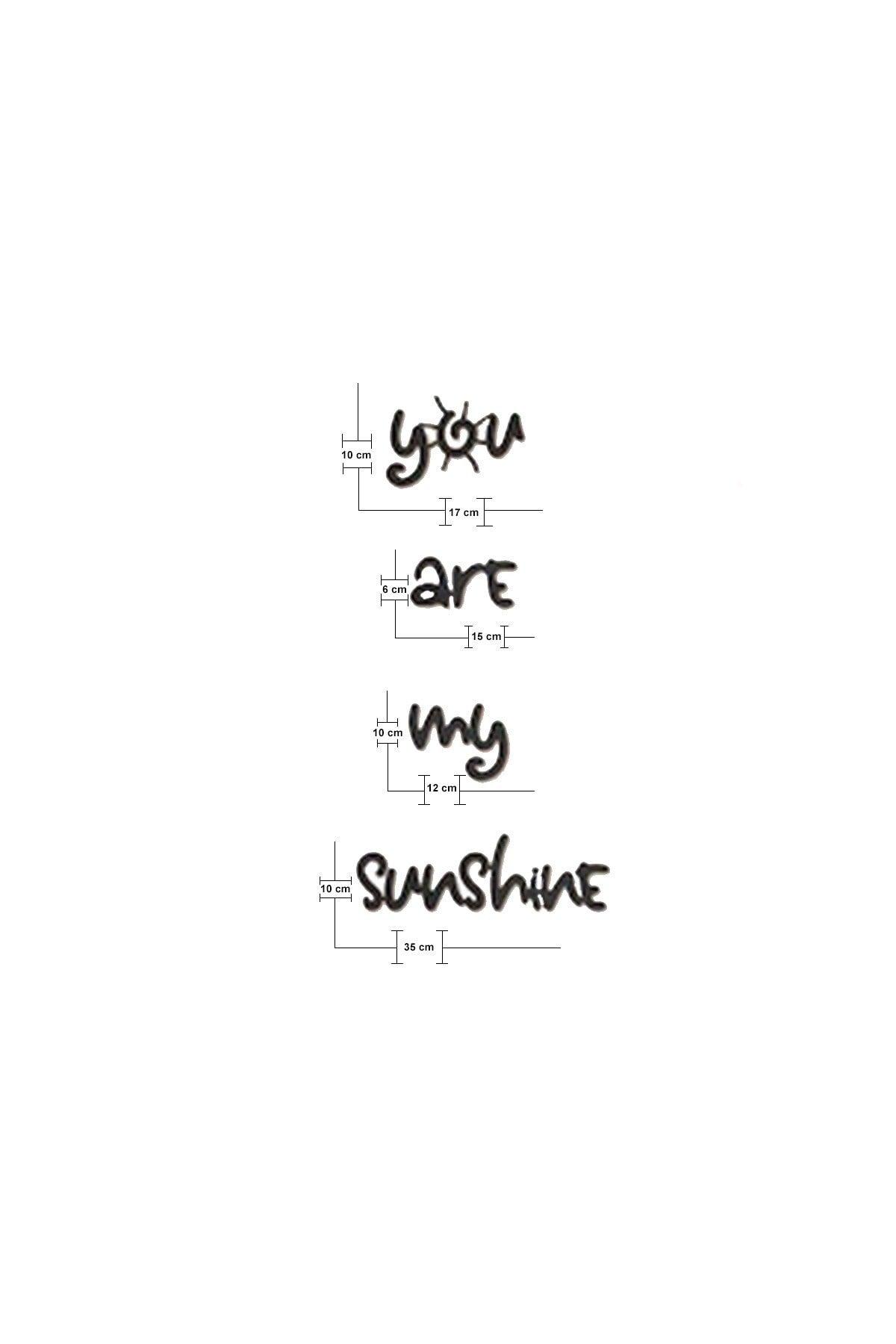 Black Wood You Are My Sunshine Graffiti Decor 55x30 Cm Table For Living Room Living Bedroom - Swordslife