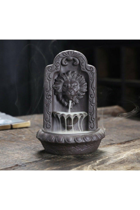 Black Lion Shaped Steam Pot Backflow Incense Holder - Swordslife