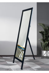 Black Natural Wooden Leg Full Length Mirror145x40cm - Swordslife