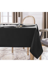 Black Luxury Kitchen Table Cloth Polycotton Flowy Fabric Washable Size Option - Black Table Cloths - Swordslife