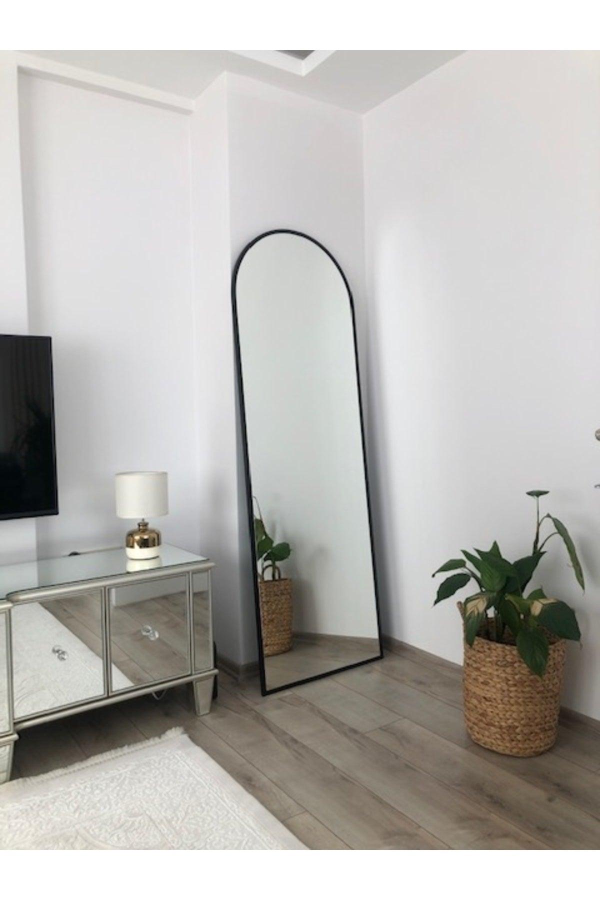 Black Metal Framed Leg Oval Full Length Mirror 180*60 Cm - Swordslife