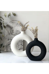 Black & white Ring Vase 2 pcs - Swordslife