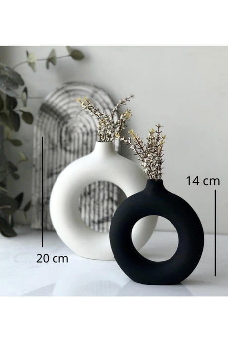 Black & white Ring Vase 2 pcs - Swordslife