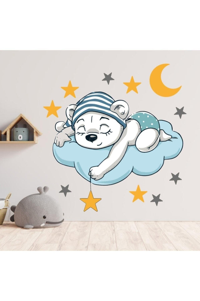 Bear Sleeping on Cloud Decorative Child