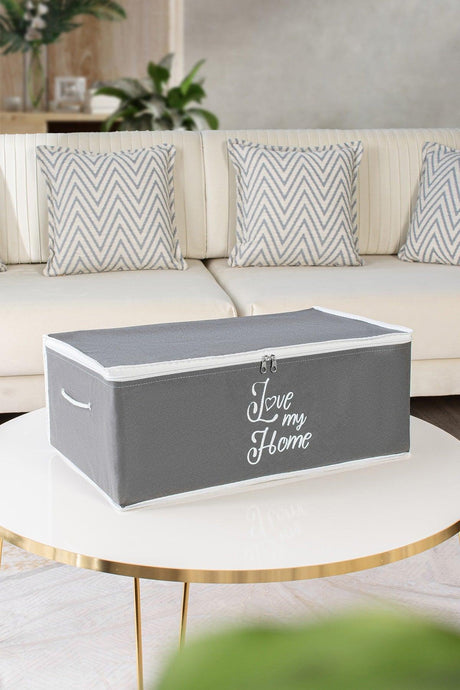 Small Size Anthracite Color Printed Storage Bag 52 X 28