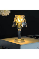 Small Size Crystal Diamond Led Table Lamp Battery Powered Projection Transparent Lampshade 12 Cm - Swordslife