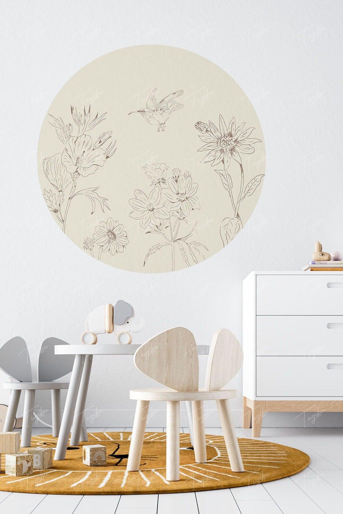 Soft Beige Round Circle Wall Sticker - Swordslife