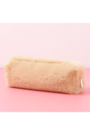 Soft Color Beige Plush Pencil Case Pen Holder Hand