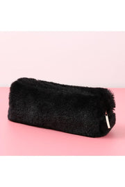 Soft Color Black Plush Pencil Case Pen Holder