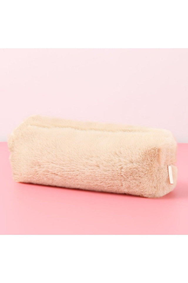 Soft Color Cream Plush Pencil Case Pen Holder Hand