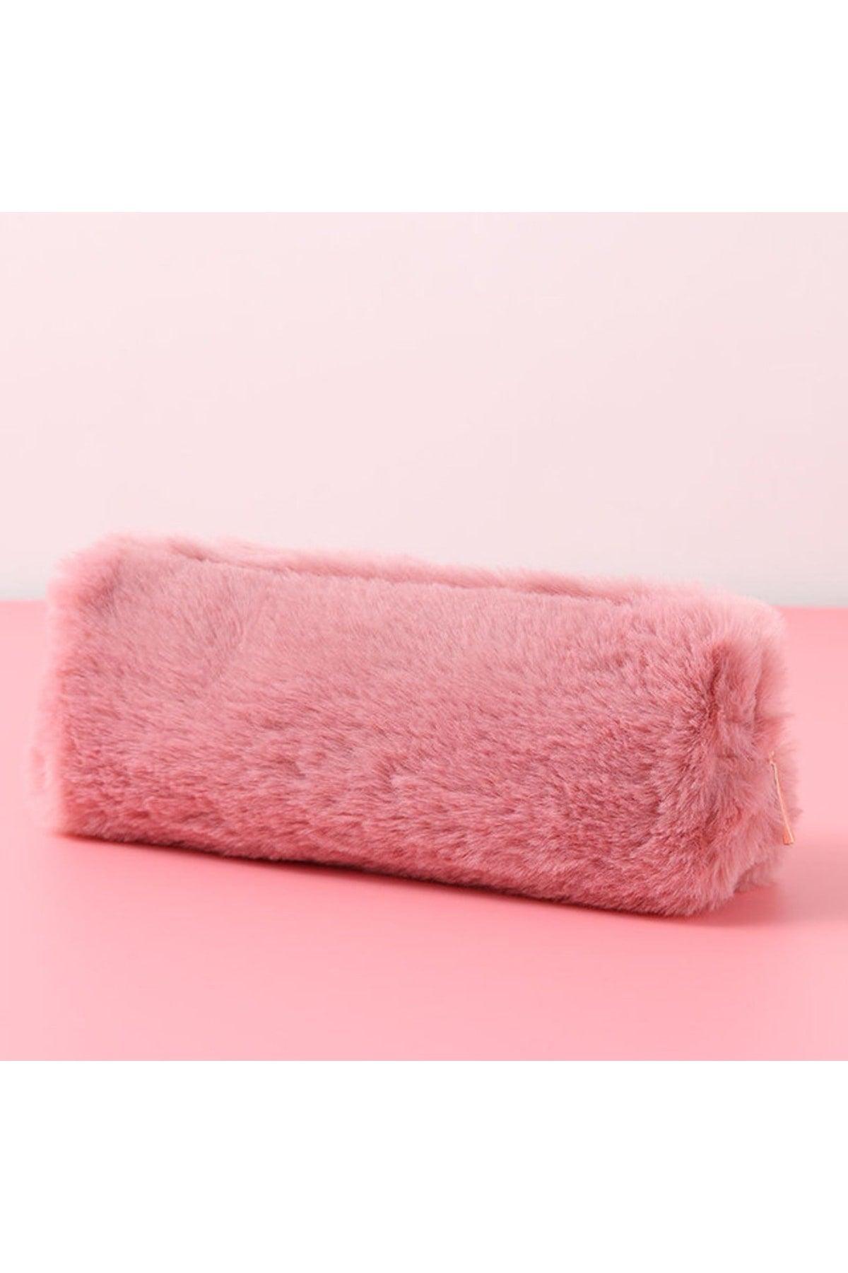 Soft Color Dried Rose Plush Pencil Case