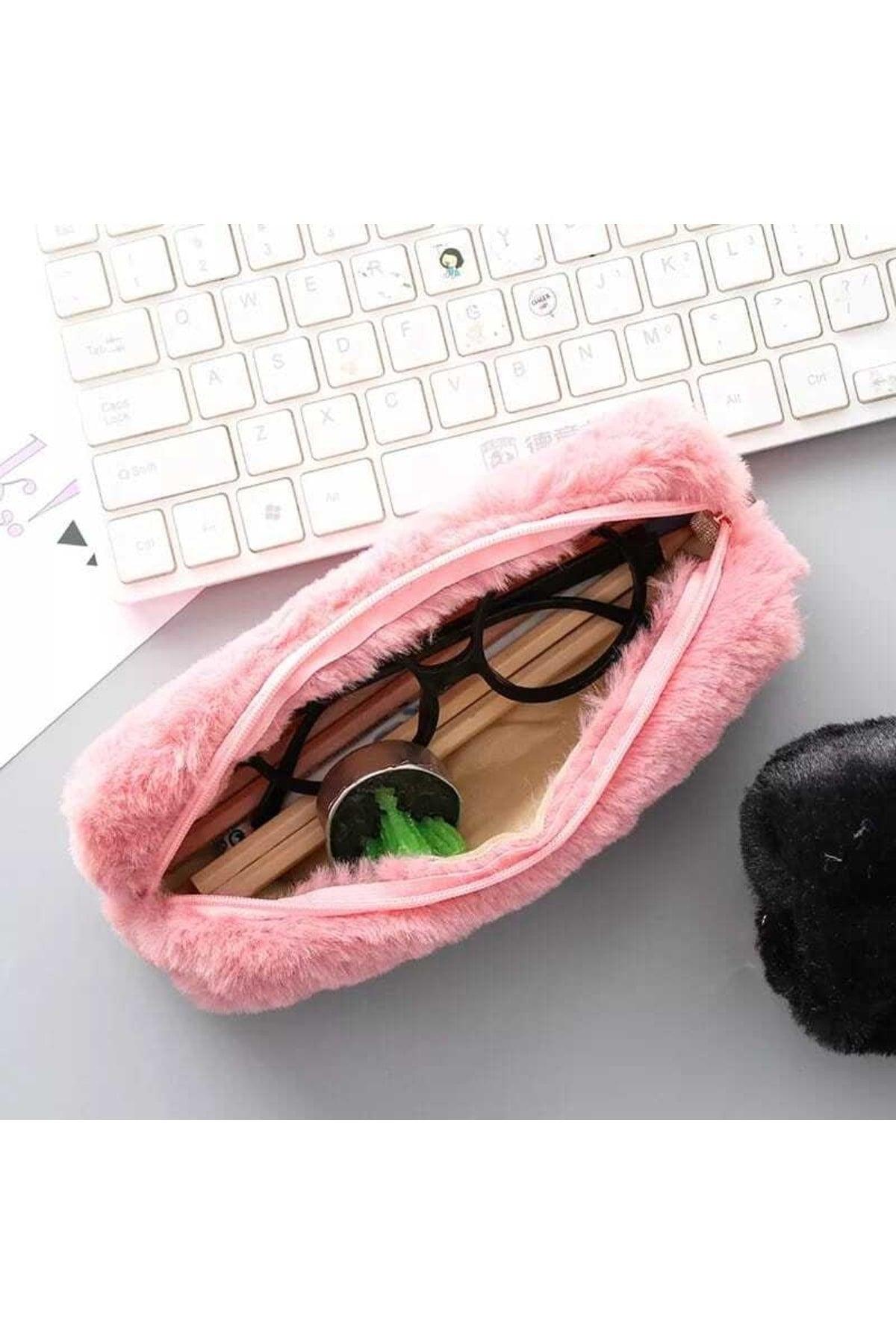 Soft Color Dried Rose Plush Pencil Case